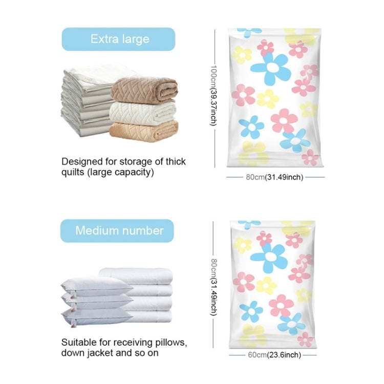11 PCS Space Saving Sunflowers Pattern Vacuum Storage Bag, Thinken Quilts Clothing Vacuum Seal Storage Bag with a Hand Pump, Including: 3 PCS 80*100 cmï¼Œ2 PCS 60*80 cm, 3 PCS 50*70 cm, 2 PCS 40*60 cm