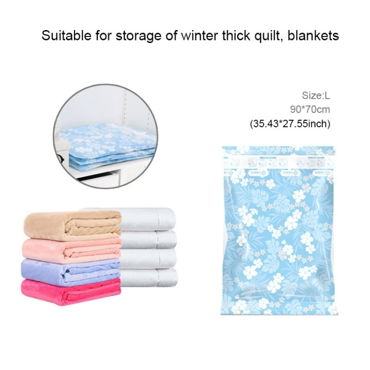 Space Saving Orchids Pattern Vacuum Storage Bag, Thinken Quilts Clothing Vacuum Seal Storage Bag, Size: 70*90 cm