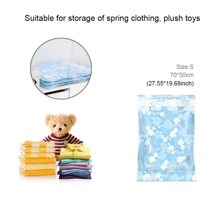 Space Saving Orchids Pattern Vacuum Storage Bag, Thinken Quilts Clothing Vacuum Seal Storage Bag, Size: 50*70 cm