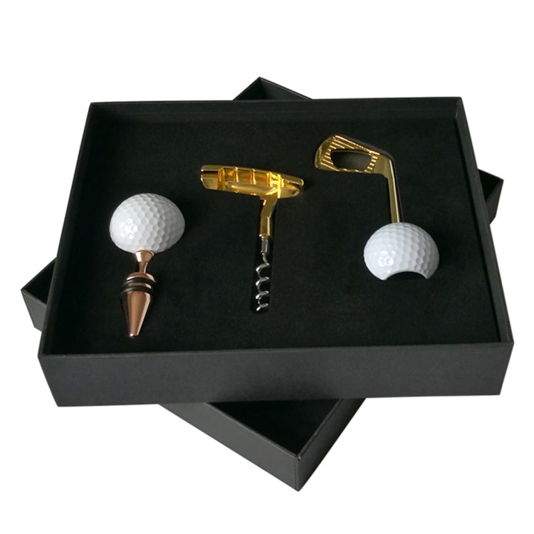 4 in 1 Golf Beer Bottle Opener + Red Wine Bottle Opener + Golf Red Wine Stopper + Box Set