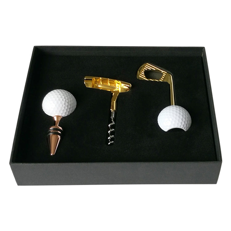 4 in 1 Golf Beer Bottle Opener + Red Wine Bottle Opener + Golf Red Wine Stopper + Box Set