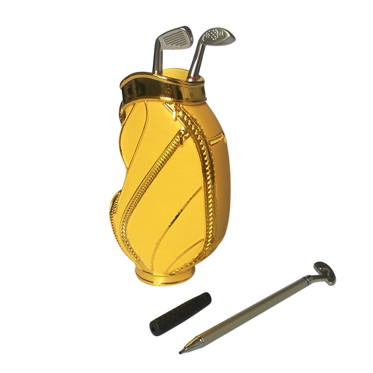 Business Office Creative Craft Gift Golf Bag Shape Pen Cylinder Pen Container,Size:16x10x6cm