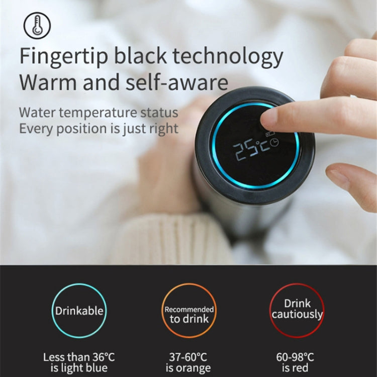 EQURA 380ml One-carat Intelligent LCD Display USB Wireless Charging Temperature Warming Handy Cup