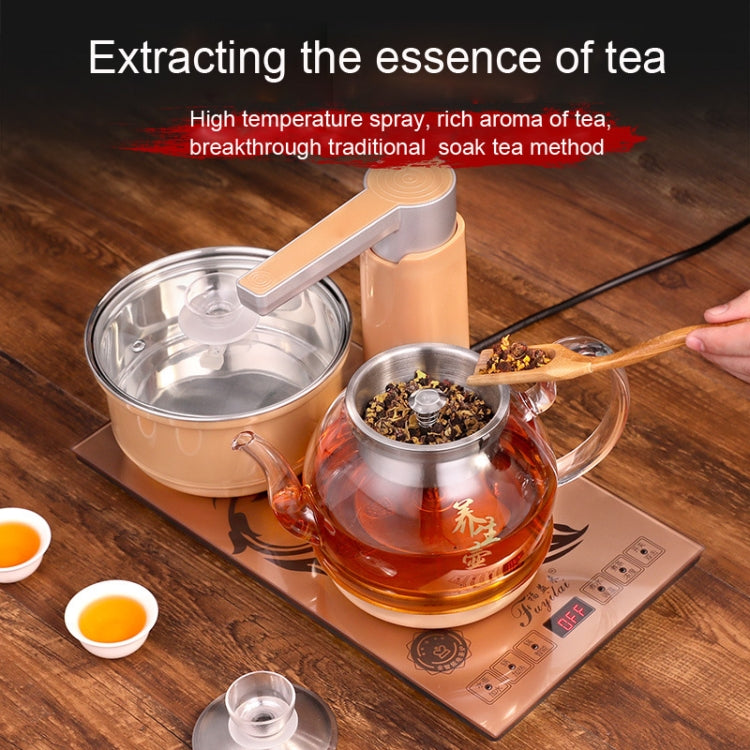 Automatic Add Water Full Intelligent Electric Stainless Steel Kettle Steam Boiled Tea Stove Set(Gold)