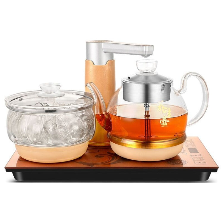 Automatic Add Water Full Intelligent Electric Glass Kettle Steam Boiled Tea Stove Set(Gold)