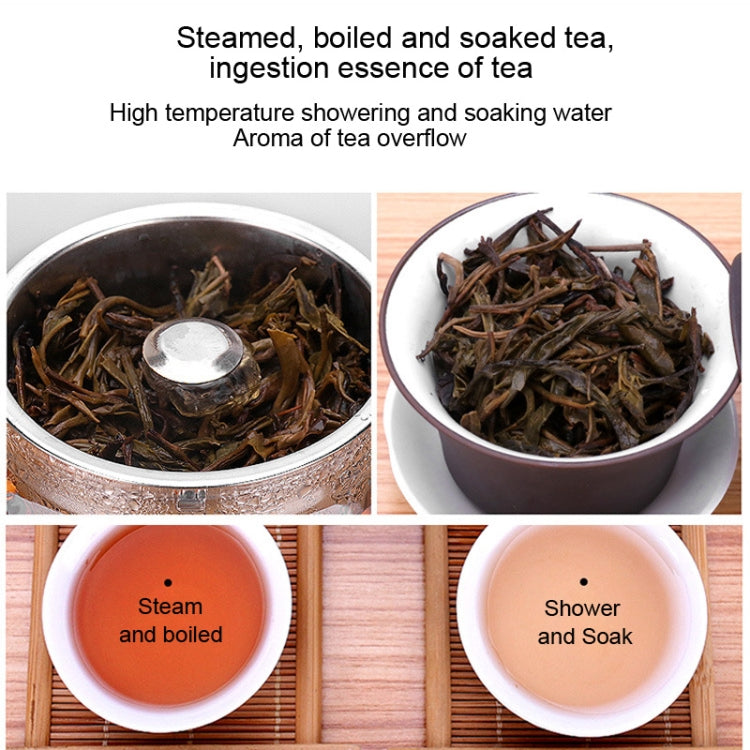 Automatic Add Water Full Intelligent Electric Glass Kettle Steam Boiled Tea Stove Set(Gold)