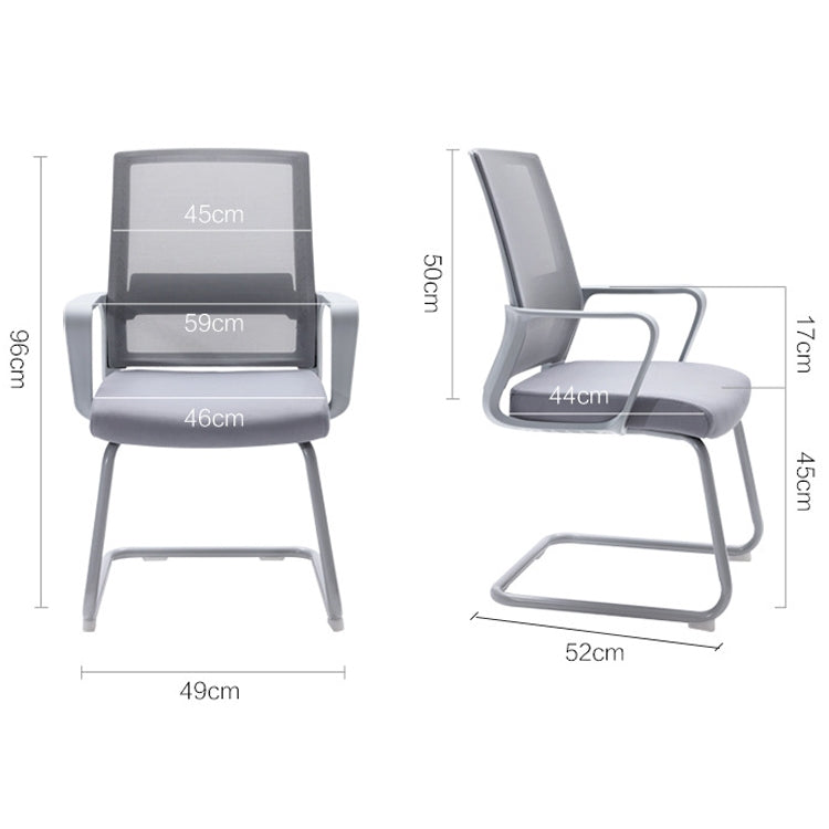 TO-329 Computer Chair Office Chair Home Back Chair Comfortable Simple Desk Chair Gray Frame Bow Chair (Grey)