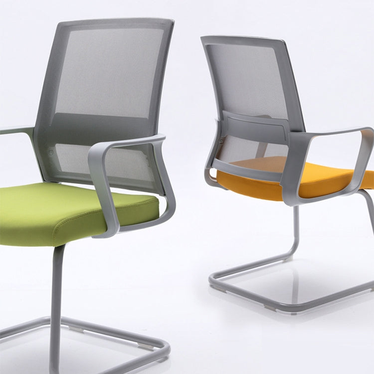 TO-329 Computer Chair Office Chair Home Back Chair Comfortable Simple Desk Chair Gray Frame Bow Chair (Grey)