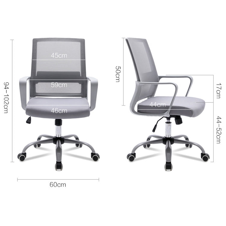 TO-329 Computer Chair Office Chair Home Back Chair Comfortable Simple Desk Chair Gray Frame Sliding Wheelchair (Green)