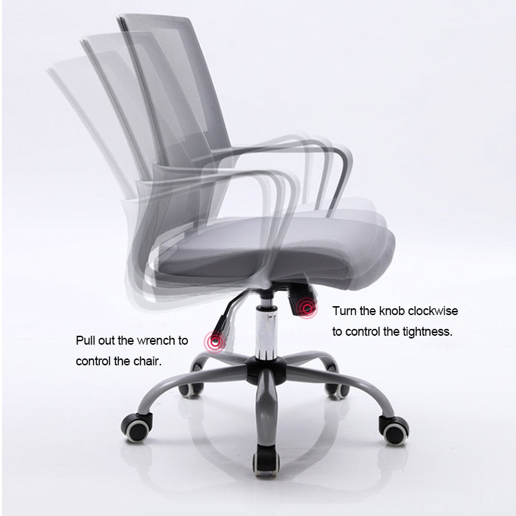 TO-329 Computer Chair Office Chair Home Back Chair Comfortable Simple Desk Chair Gray Frame Sliding Wheelchair (Green)