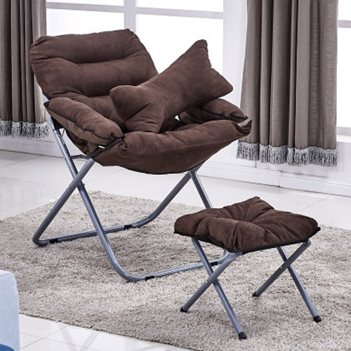 Creative Lazy Folding Sofa Living Room Single Sofa Chair Tatami Lounge Chair with Footrest / Pillow