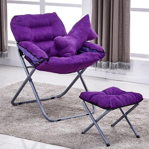 Creative Lazy Folding Sofa Living Room Single Sofa Chair Tatami Lounge Chair with Footrest / Pillow