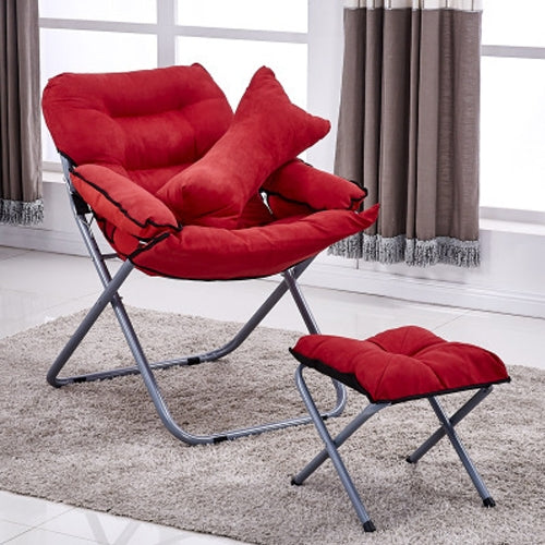 Creative Lazy Folding Sofa Living Room Single Sofa Chair Tatami Lounge Chair with Footrest / Pillow