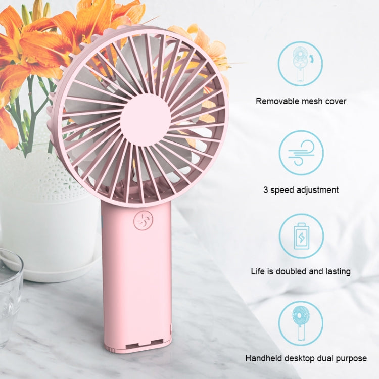 Lenuo Portable USB Charging Desktop Handheld Electric Fan, Support 3 Speed Control(White)