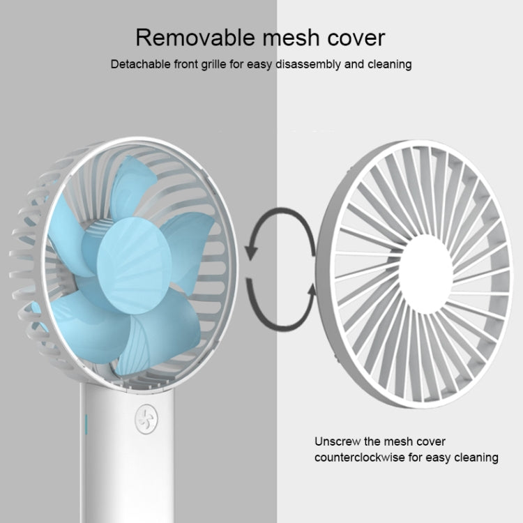 Lenuo Portable USB Charging Desktop Handheld Electric Fan, Support 3 Speed Control(White)