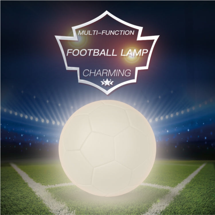Creative Remote Control USB Charging 3D Football Lamp LED Night Light with Wooden Holder Base, Size: 16x16x16cm(White)