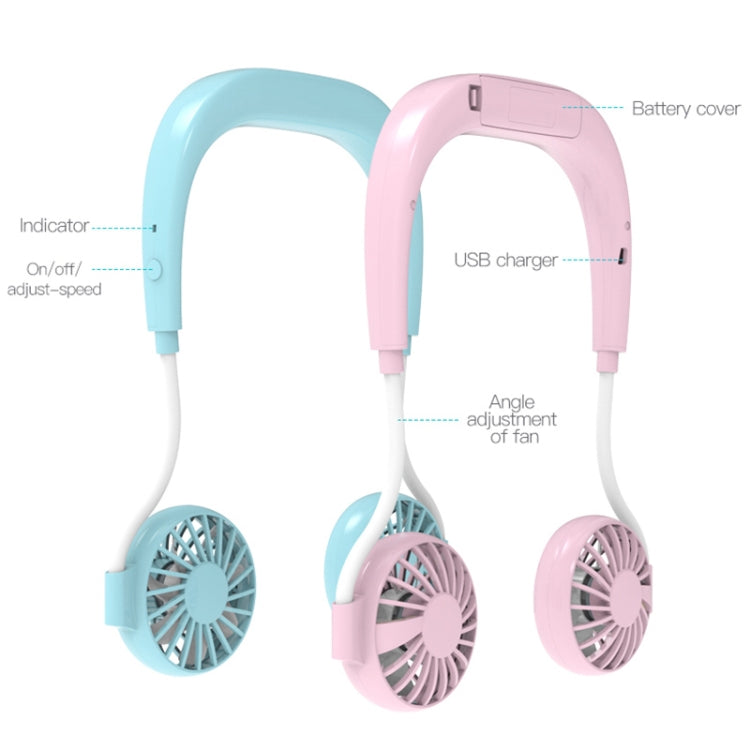 LSHOW YJK039 0.3W-1.2W Portable USB Charging Sports Mini Hanging Neck Type Universal Adjustment Fan