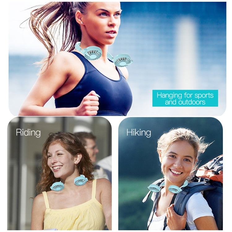 LSHOW YJK039 0.3W-1.2W Portable USB Charging Sports Mini Hanging Neck Type Universal Adjustment Fan