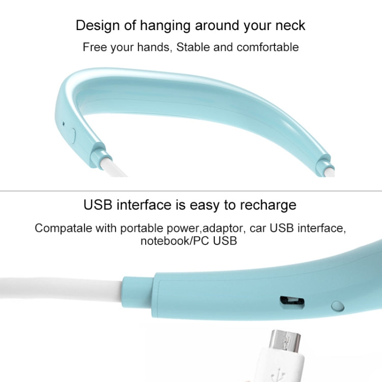 LSHOW YJK039 0.3W-1.2W Portable USB Charging Sports Mini Hanging Neck Type Universal Adjustment Fan