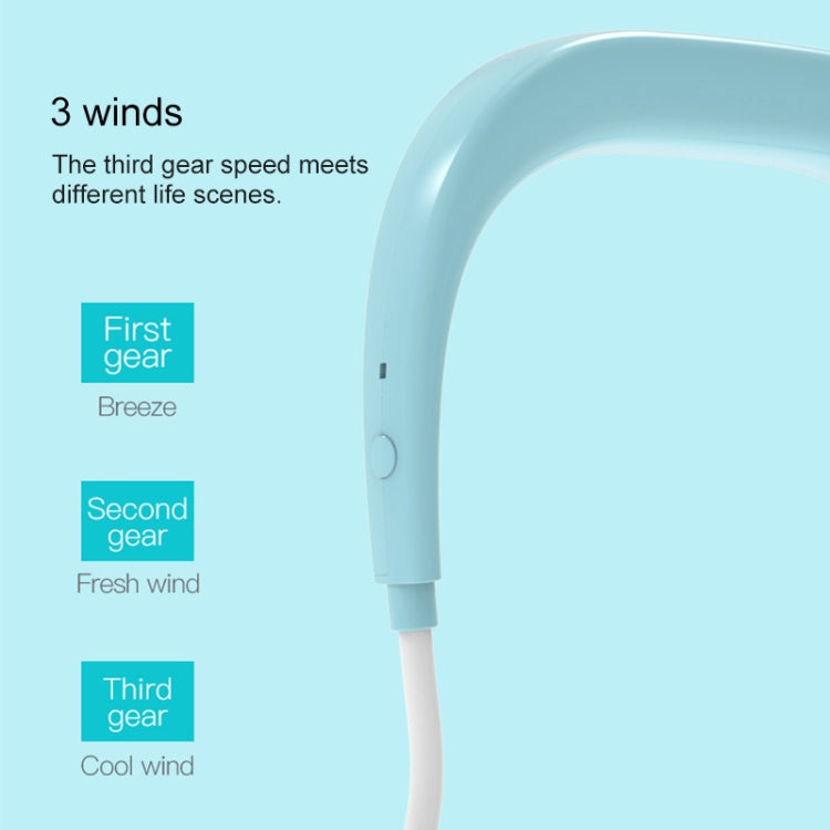 LSHOW YJK039 0.3W-1.2W Portable USB Charging Sports Mini Hanging Neck Type Universal Adjustment Fan