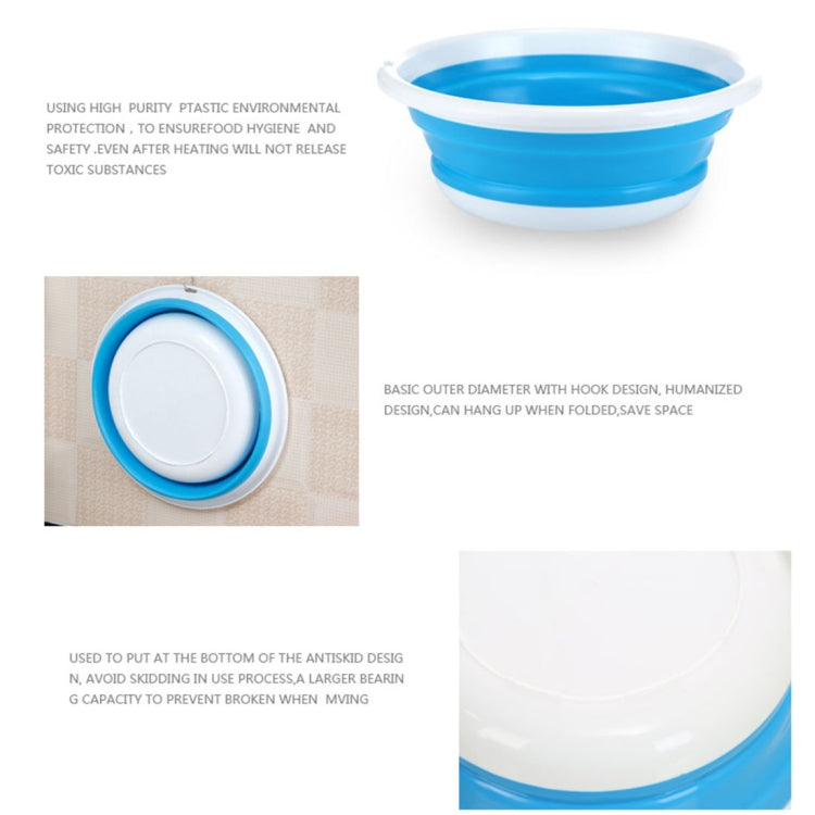 Home Portable Environmental Silicone Travel Folding Wash Basin, Size: L