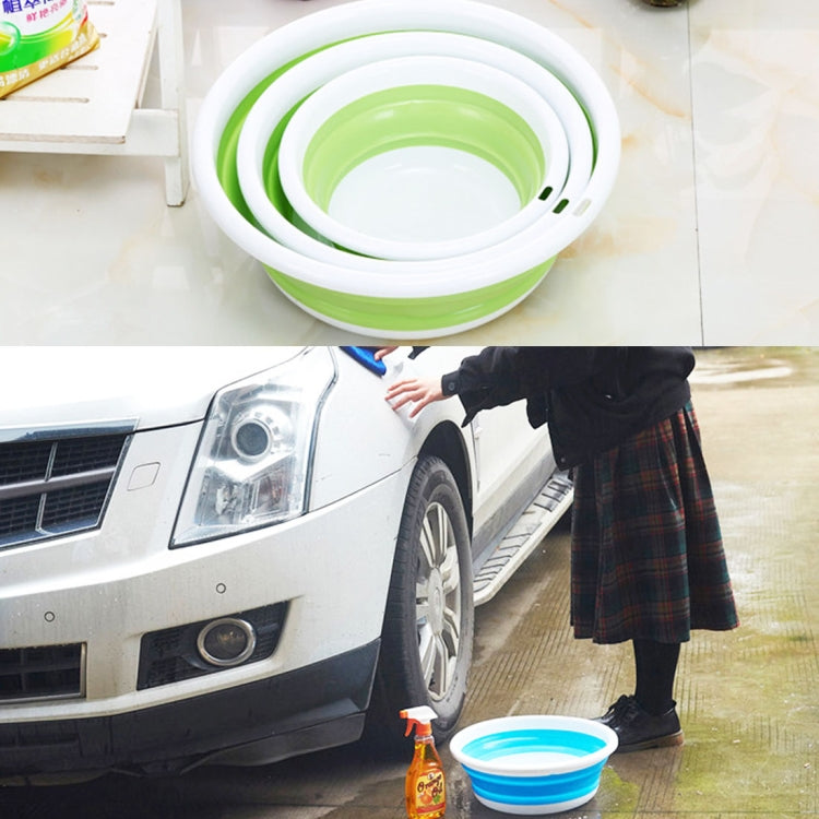 Home Portable Environmental Silicone Travel Folding Wash Basin, Size: L