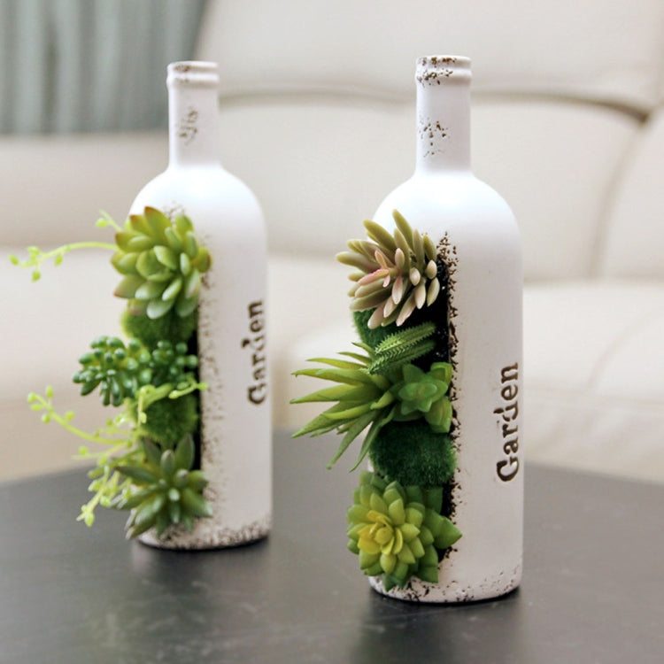 Ceramics Bottle Artificial Plastic Succulent Plants Simulation Potted Flower Plant Ornaments, Diameter: 7cm, Height: 25cm, Random Style Delivery