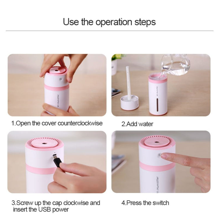 M1 2W USB Charging Portable Bottle Design Aromatherapy Humidifier with LED Colorful Light for Car / Home / Office, Water Tank Capacity: 240ml, DC 5V