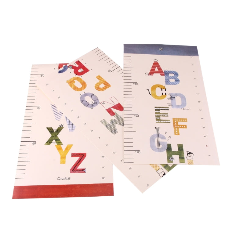 Letters Pattern Removable Folding Growth Charts Wall Sticker