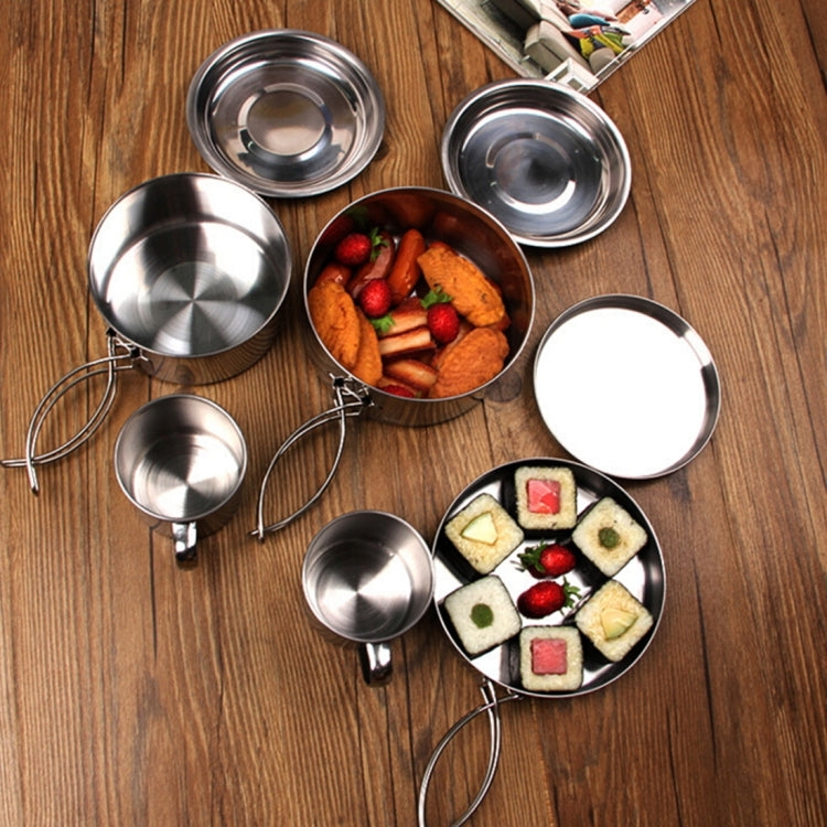 8 in 1 Portable Stainless Steel Camping Tableware Set