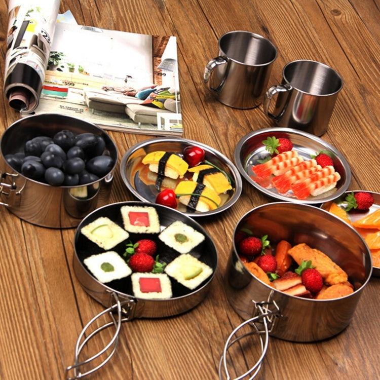 8 in 1 Portable Stainless Steel Camping Tableware Set