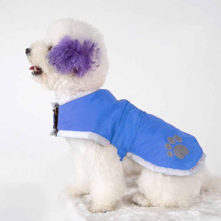 New Autumn and Winter Style Pet Dogs Cotton Garment with Reflective Tape,Size: M, Bust: 52-59cm, Neck: 32-37cm