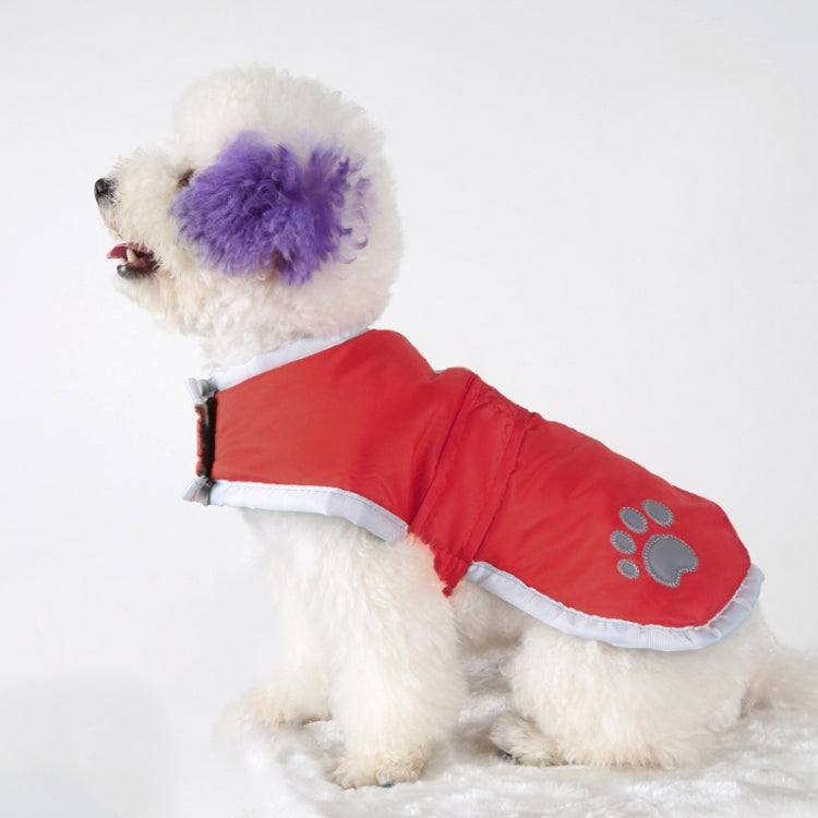 New Autumn and Winter Style Pet Dogs Cotton Garment with Reflective Tape,Size: M, Bust: 52-59cm, Neck: 32-37cm