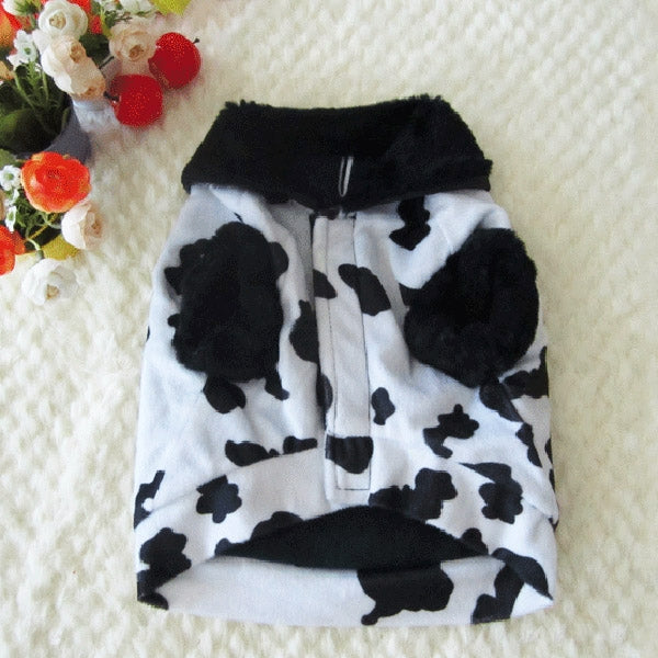 New Autumn and Winter Style Teddy Cow Pattern Pet Dog Cotton Garment Size: T, Bust: 17-22cm, Neck: 13-17cm