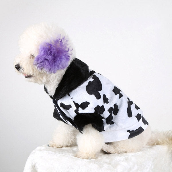 New Autumn and Winter Style Teddy Cow Pattern Pet Dog Cotton Garment Size: M, Bust: 52-59cm, Neck: 33-37cm