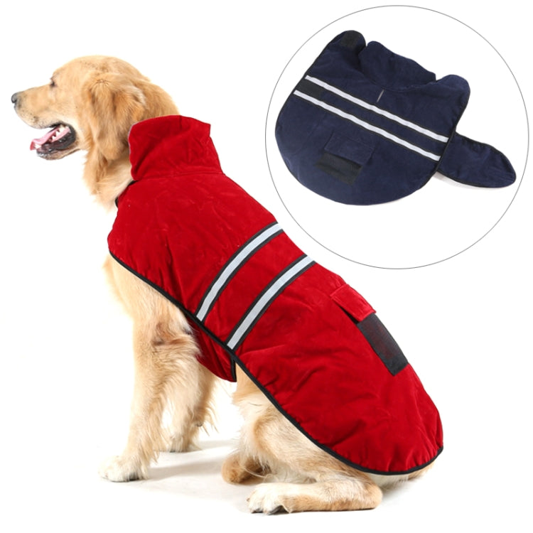 New Autumn and Winter Style Golden Retriever Labrador Pet Dog Cotton Garment with Reflective Tape,Size: S, Bust: 38-43cm, Neck: 26-31cm