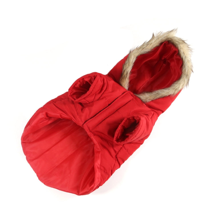 New Autumn and Winter Style Pet Embroidered Dog Thicken Warm Cotton Garment Size: XS, Bust: 33-35cm, Neck: 21-25cm(Red)