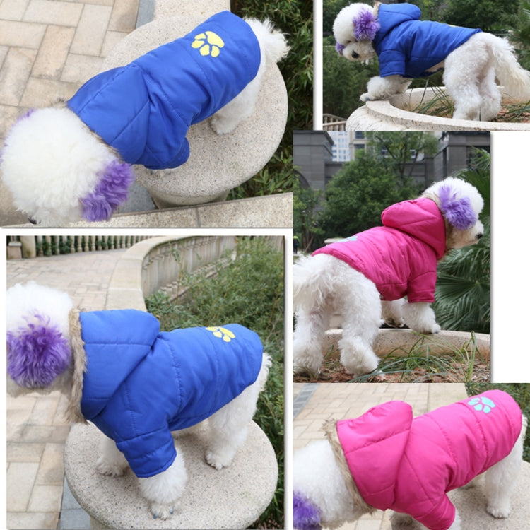 New Autumn and Winter Style Pet Embroidered Dog Thicken Warm Cotton Garment Size: XS, Bust: 33-35cm, Neck: 21-25cm(Red)