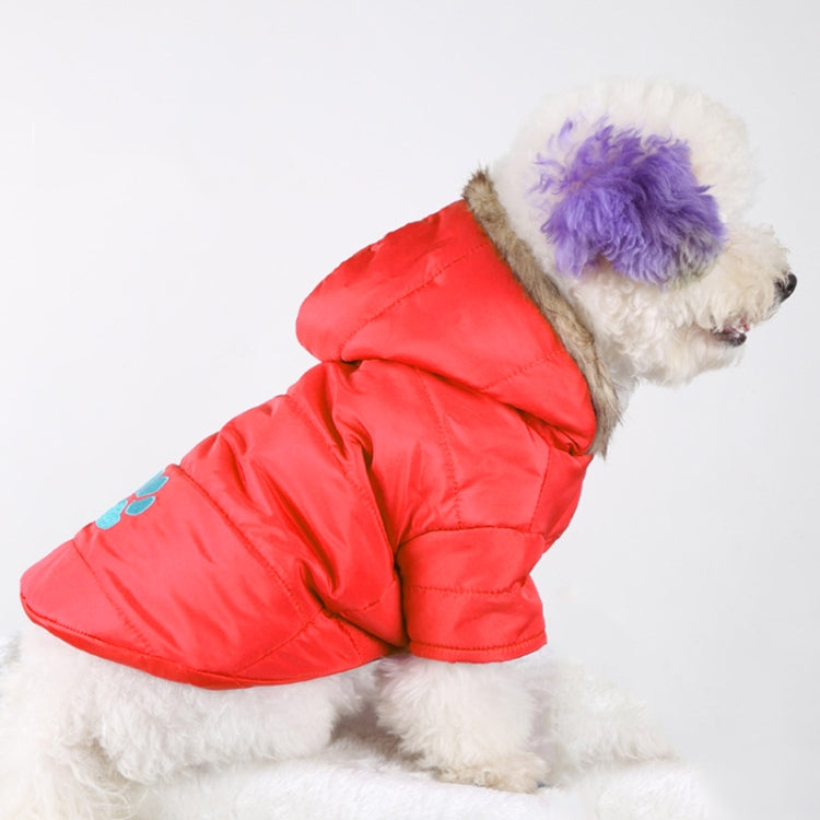 New Autumn and Winter Style Pet Embroidered Dog Thicken Warm Cotton Garment Size: S, Bust: 38-43cm, Neck: 26-31cm