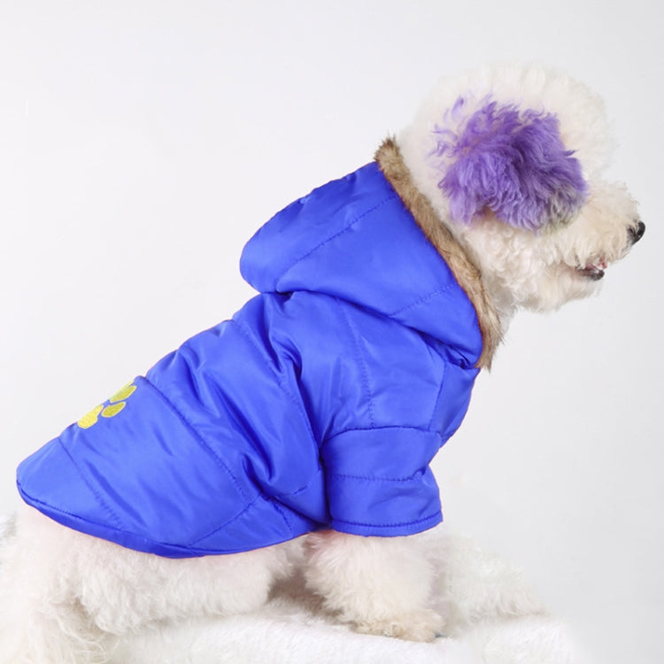 New Autumn and Winter Style Pet Embroidered Dog Thicken Warm Cotton Garment Size: S/M, Bust: 46-51cm, Neck: 31-35cm