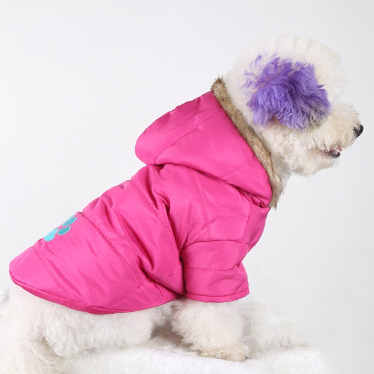 New Autumn and Winter Style Pet Embroidered Dog Thicken Warm Cotton Garment Size: M, Bust: 52-59cm, Neck: 33-37cm