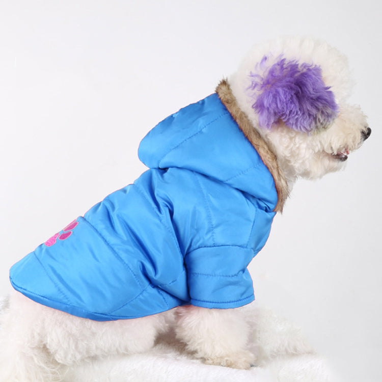 New Autumn and Winter Style Pet Embroidered Dog Thicken Warm Cotton Garment Size: M, Bust: 52-59cm, Neck: 33-37cm