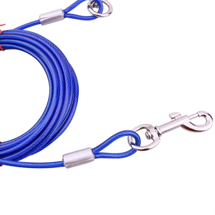 Double-end Steel Wire Rope Pet Dogs 2 in 1 Traction Rope Pet Walking Leads With Handle, Length: 10m,Random Color Delivery