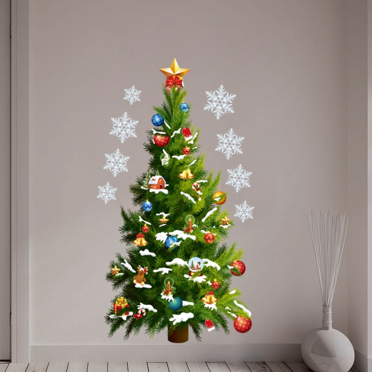 Christmas Trees Stars Living Room Window Glass Door Removable Christmas Wall Sticker Decoration