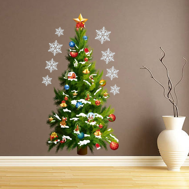 Christmas Trees Stars Living Room Window Glass Door Removable Christmas Wall Sticker Decoration