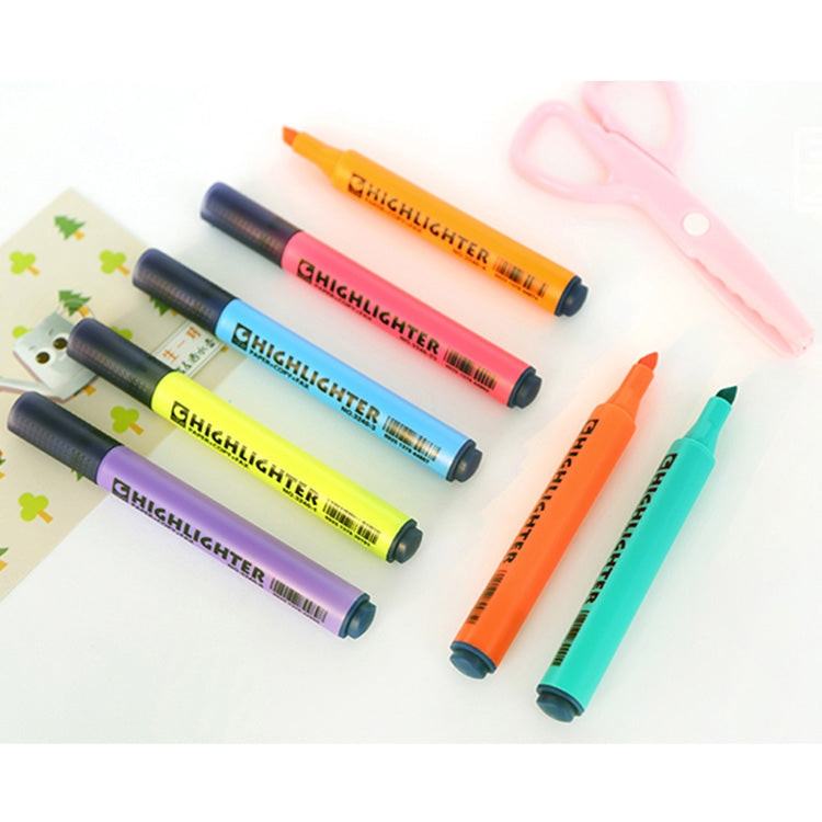 10 PCS Triangle Penholder Highlighter Pen Solid Color Key Point Marker Pen, Random Color Delivery