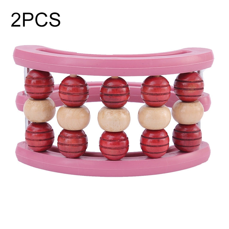 2 PCS Handheld Wooden Roller Massager