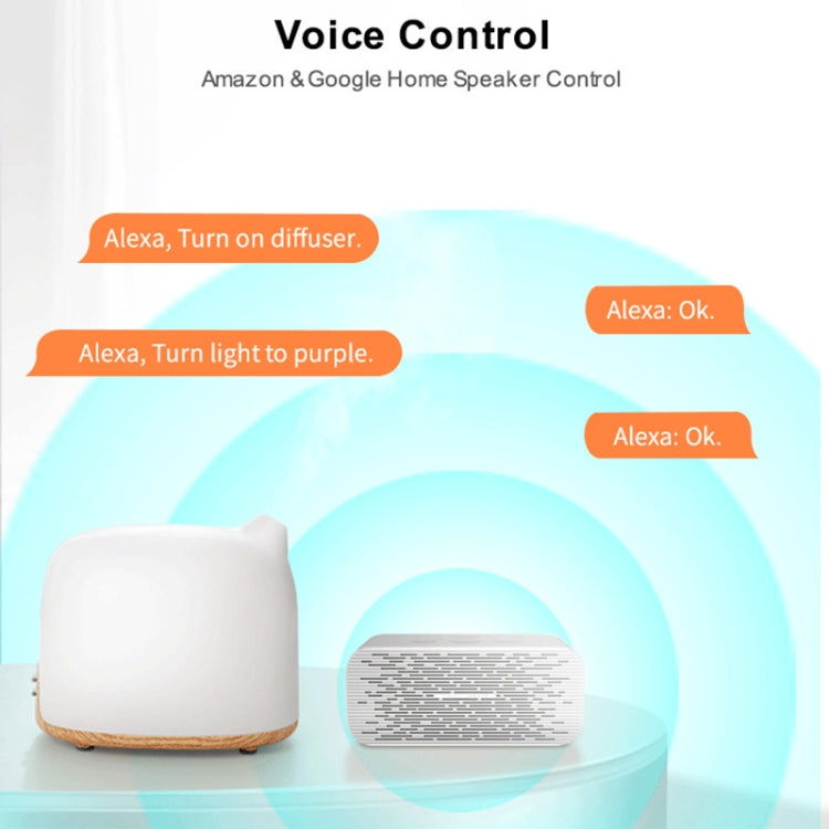 GX-02K Intelligent WIFI Wood-grain Air Humidifier Aromatherapy Essential Oil Diffuser Automatic Alcohol Sprayer, Dark Wood Grain,