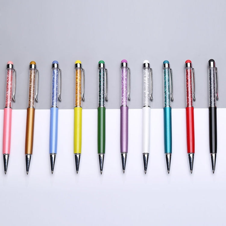 Black Ink Refill Creative Metal Crystal Pen Ballpoint Pens Touch Screen Capacitive Stylus, Random Color Delivery