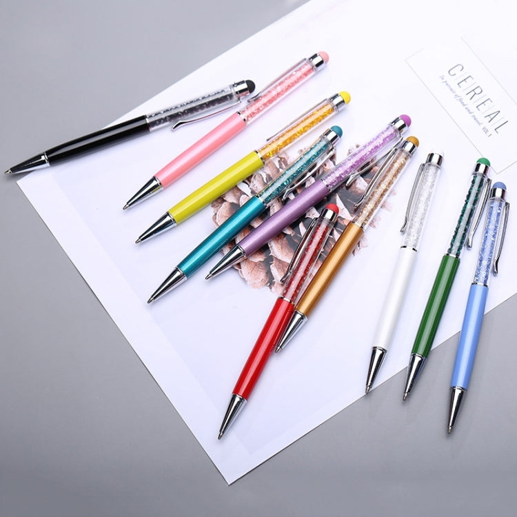 Black Ink Refill Creative Metal Crystal Pen Ballpoint Pens Touch Screen Capacitive Stylus, Random Color Delivery